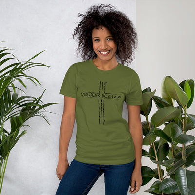 Coufeax Boss Lady CrossShort-Sleeve T-Shirt - Fearless Confidence Coufeax™