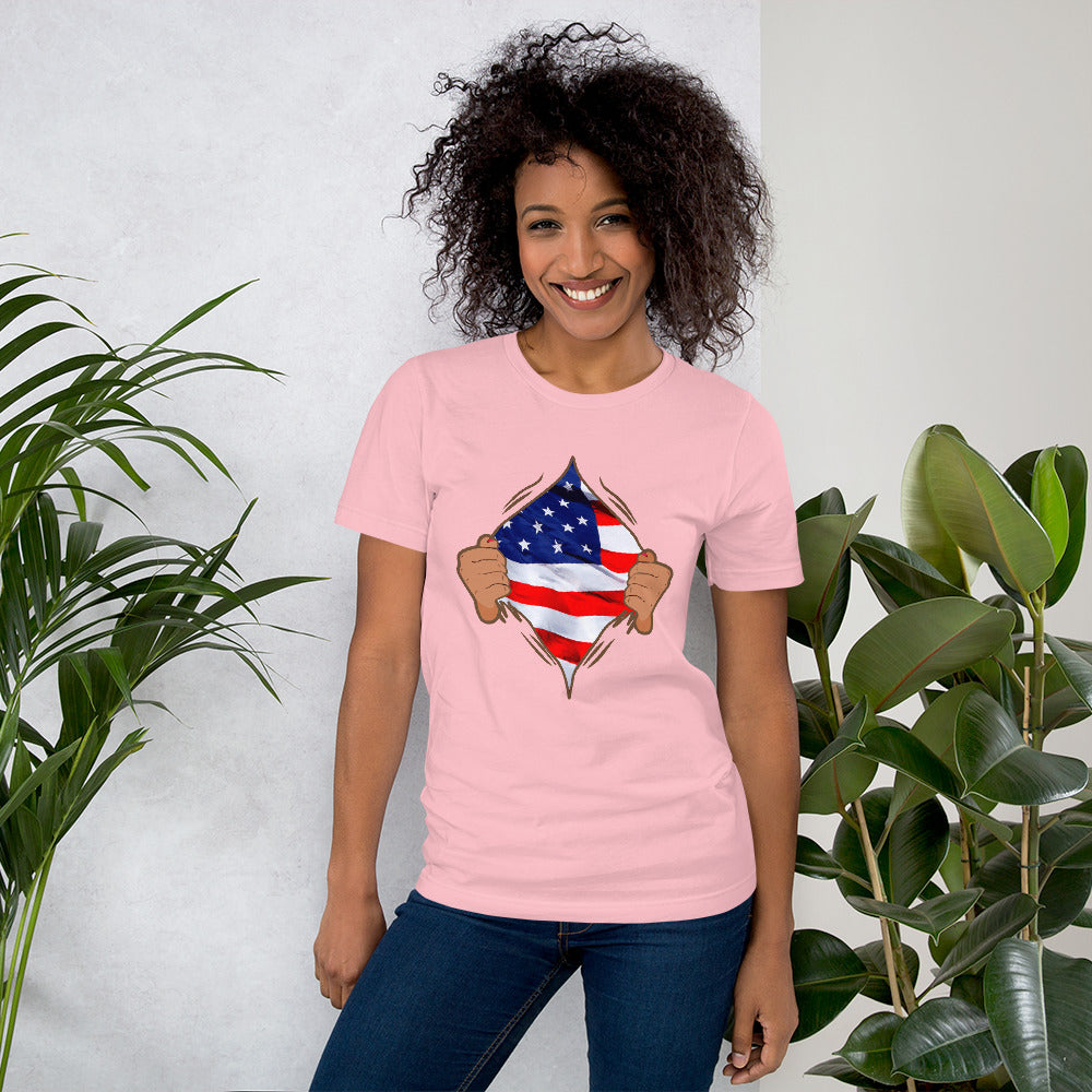 DIE HEART AMERICAN JULY 4TH Short-Sleev T-Shirt - Fearless Confidence Coufeax™