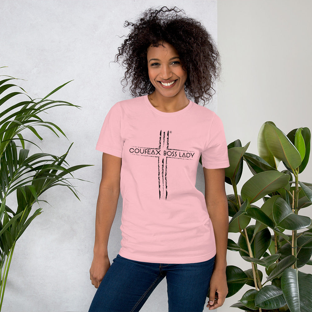 Coufeax Boss Lady CrossShort-Sleeve T-Shirt - Fearless Confidence Coufeax™