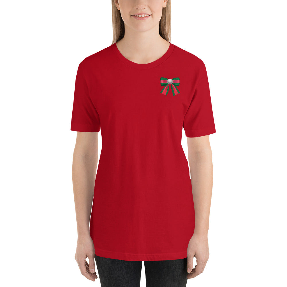 Pearl Ccolorblock Pocket Bow T-Shirt - Fearless Confidence Coufeax™