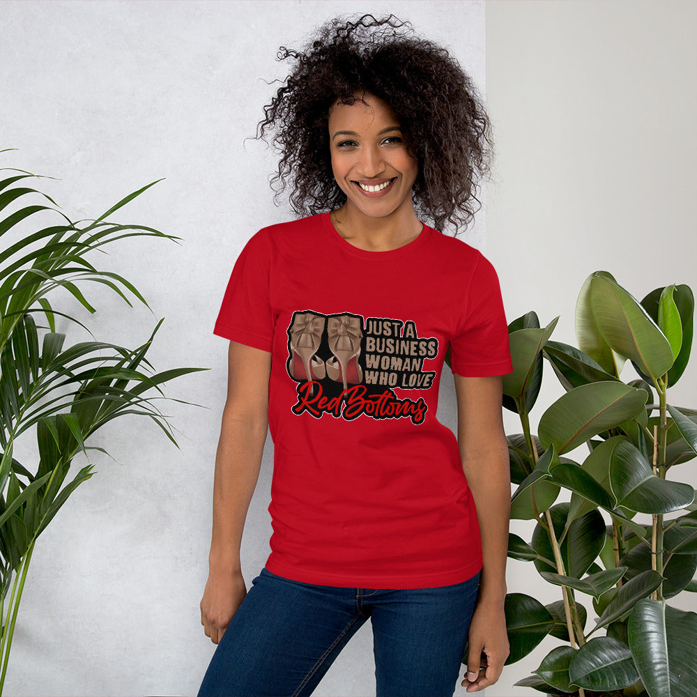 Just  Business Woman Who Loves Red Bottoms Short-Sleeve T-Shirt - Fearless Confidence Coufeax™