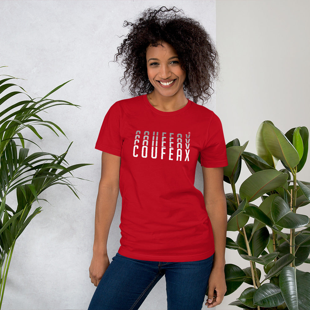 COUFEAX REPEATED TEXT Short-Sleeve T-Shirt - Fearless Confidence Coufeax™