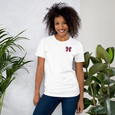 Pearl Colorblock Pocket  Bow T-Shirt - Fearless Confidence Coufeax™