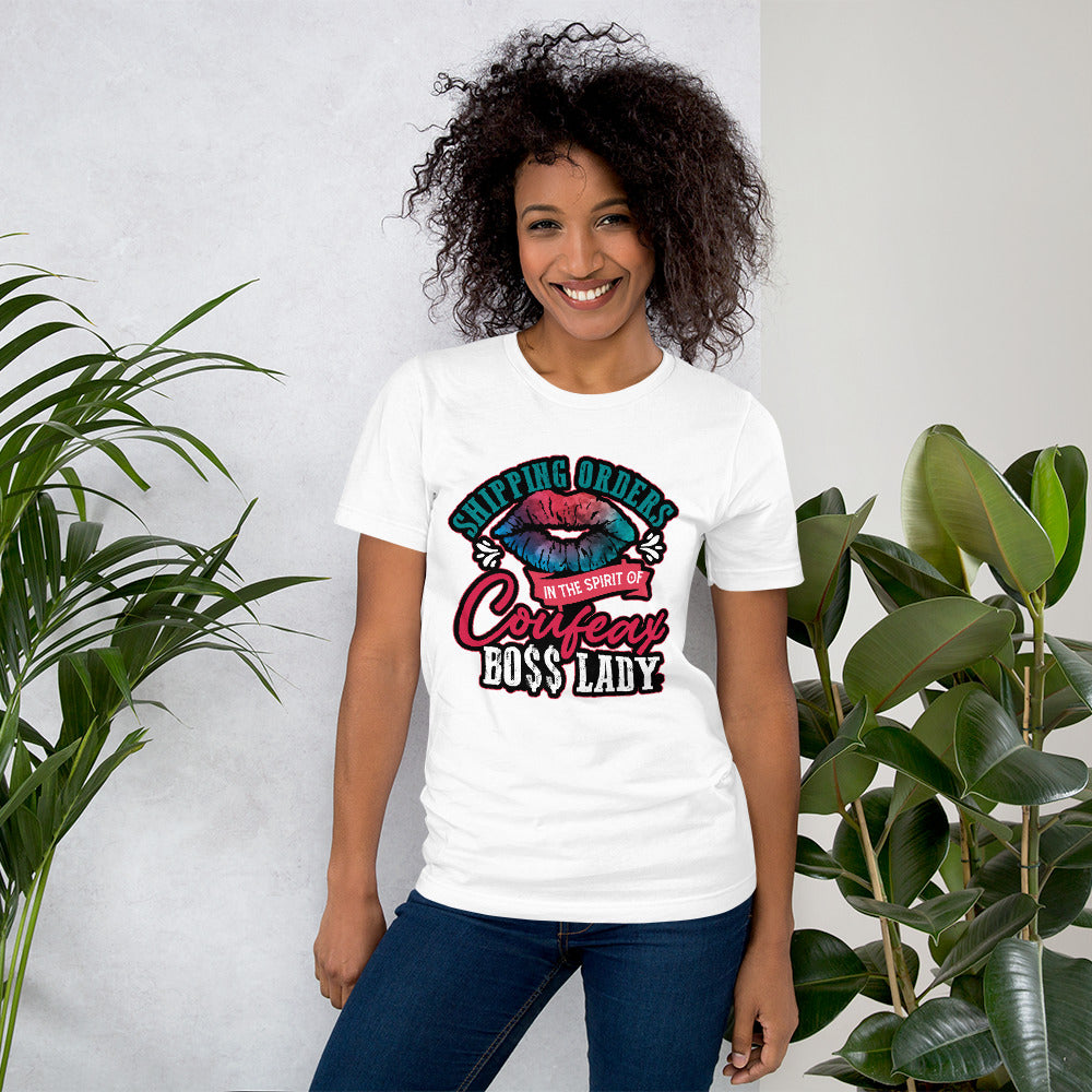 Shipping Orders in the Spirit of Coufeax Boss lady Short-Sleeve T-Shirt - Fearless Confidence Coufeax™