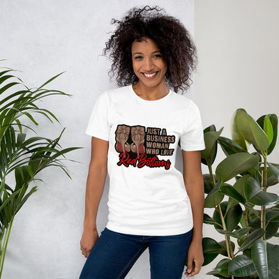 Just  Business Woman Who Loves Red Bottoms Short-Sleeve T-Shirt - Fearless Confidence Coufeax™