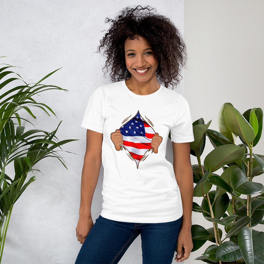 DIE HEART AMERICAN JULY 4TH Short-Sleev T-Shirt - Fearless Confidence Coufeax™