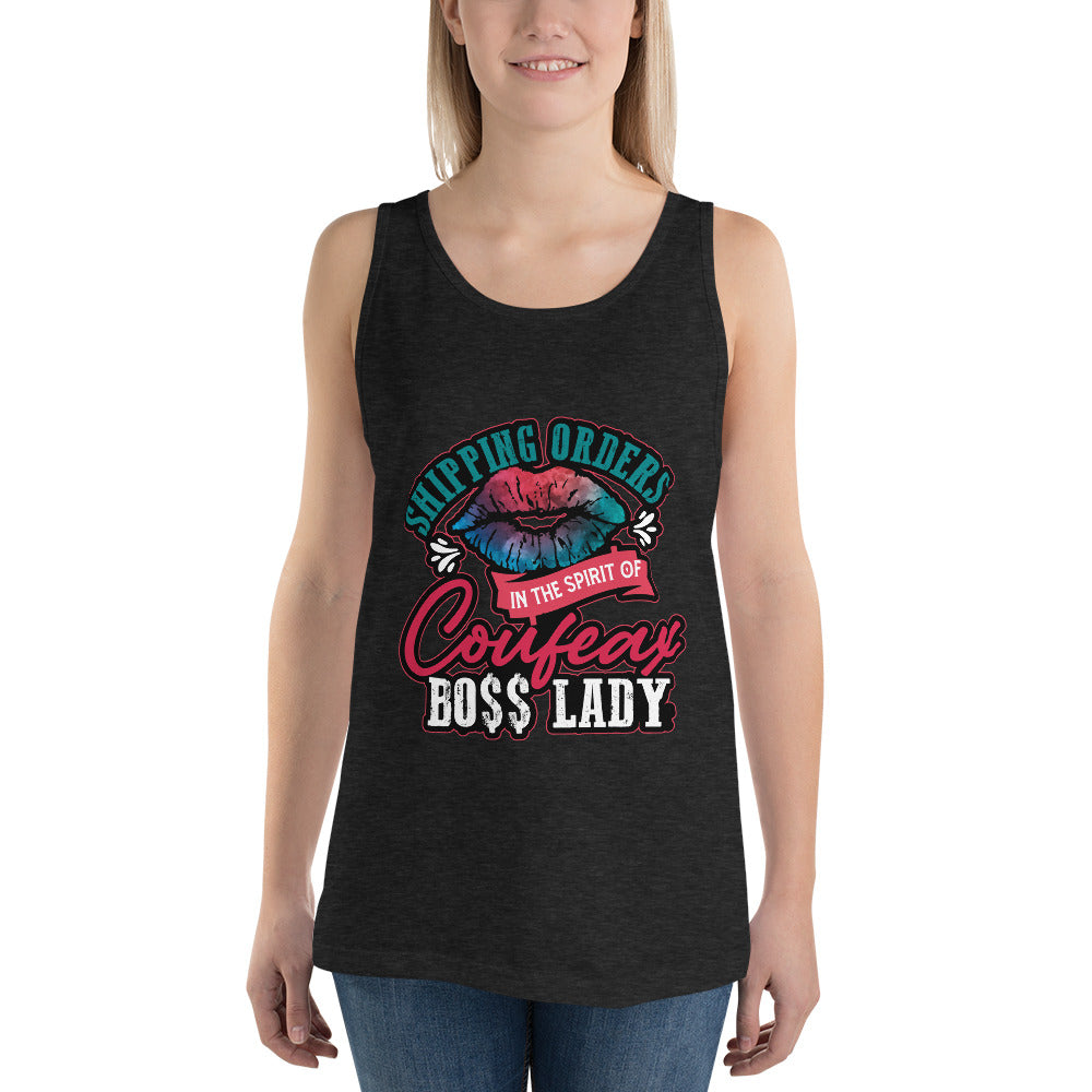 Shipping Orders in the Sporit of Coufeax Boss  LadyTank Top - Fearless Confidence Coufeax™