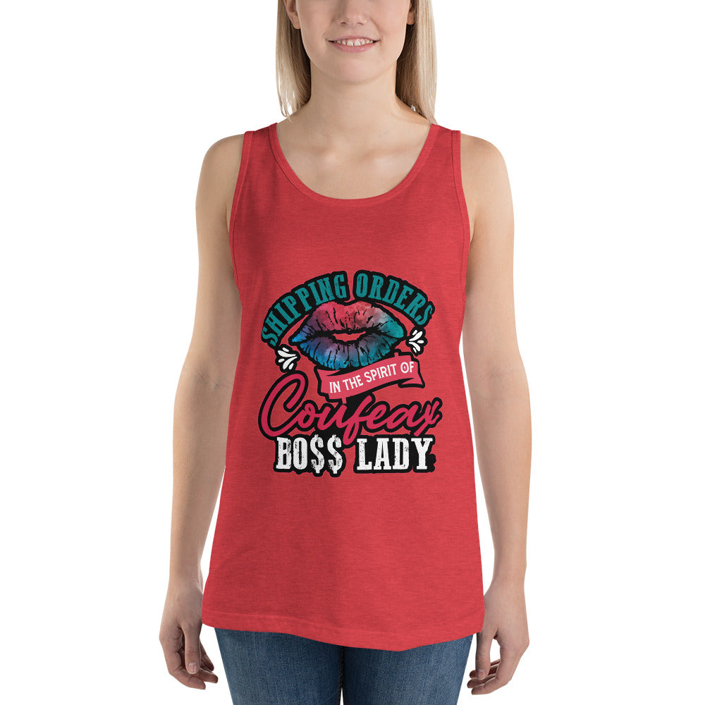 Shipping Orders in the Sporit of Coufeax Boss  LadyTank Top - Fearless Confidence Coufeax™