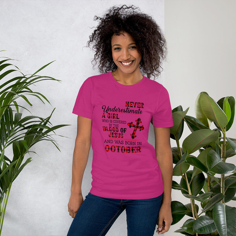 NEVER UNDERESTIMATE A GIRL BORN IN OCTOBERT-Shirt - Fearless Confidence Coufeax™