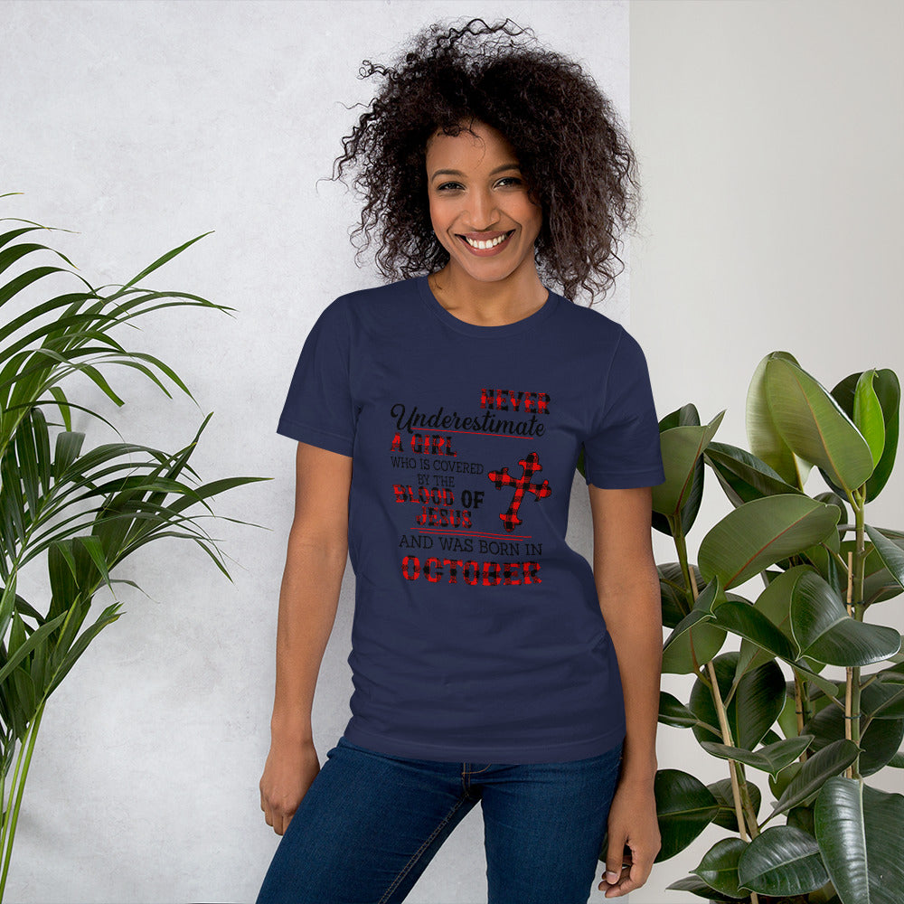 NEVER UNDERESTIMATE A GIRL BORN IN OCTOBERT-Shirt - Fearless Confidence Coufeax™