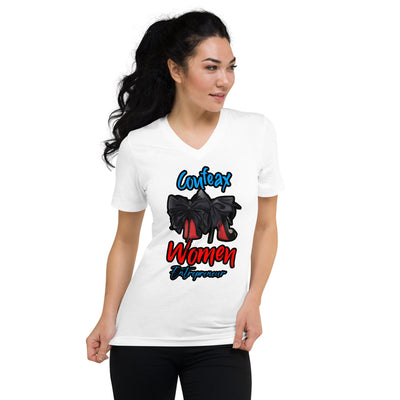 Coufeax Women Entrepreneur Short Sleeve V-Neck T-Shirt - Fearless Confidence Coufeax™