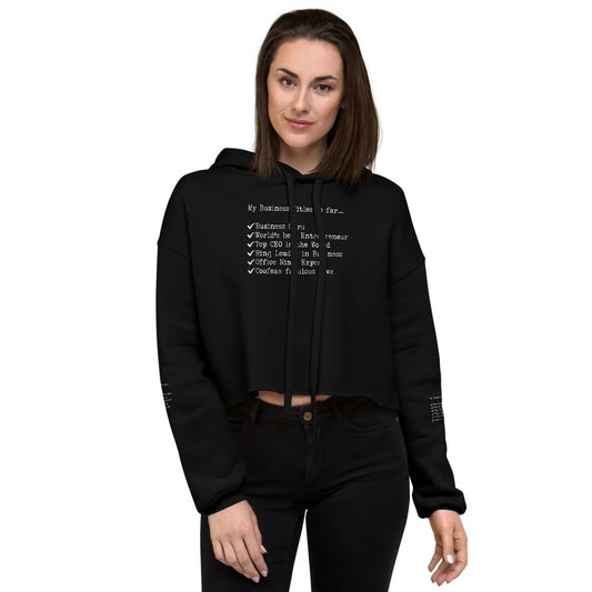 My Business Titles Crop Hoodie - Fearless Confidence Coufeax™