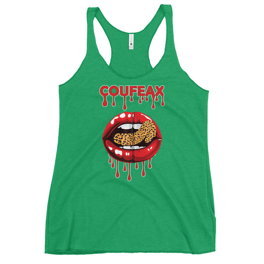 COUFEAX DRIPPING  LIPS Women's Racerback Tank - Fearless Confidence Coufeax™