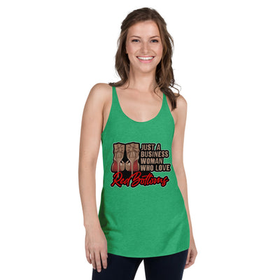 Just A Business Woman who loves Red Bottoms Women's Racerback Tank - Fearless Confidence Coufeax™