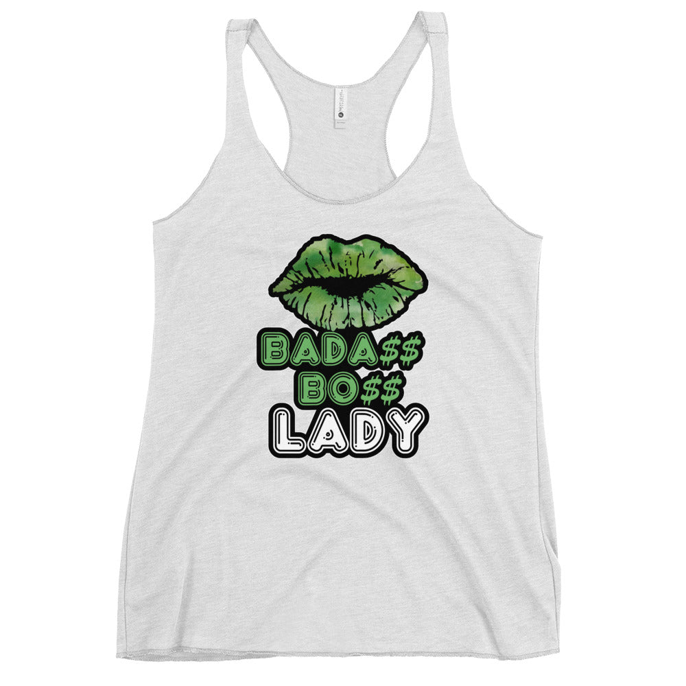 BADA$$ BOSS LADY Women's Racerback Tank - Fearless Confidence Coufeax™