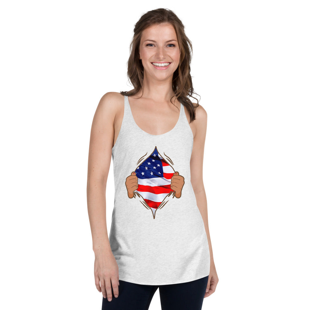 Dieheart American July 4th Women's Racerback Tank - Fearless Confidence Coufeax™