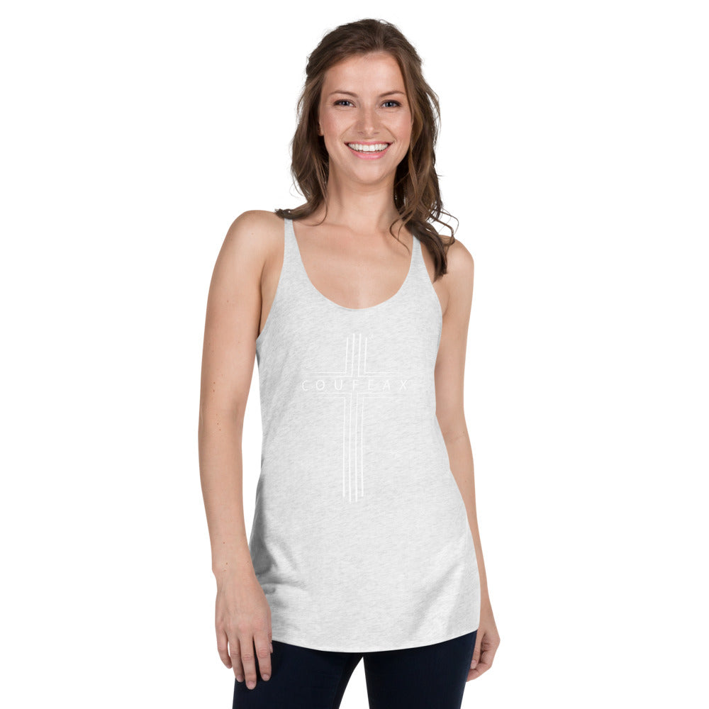 COUFEAX MINIMALIST CROSS Women's Racerback Tank - Fearless Confidence Coufeax™