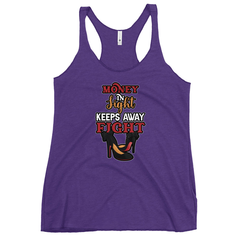 Money In Sight Keep Away Fight Women's Racerback Tank - Fearless Confidence Coufeax™