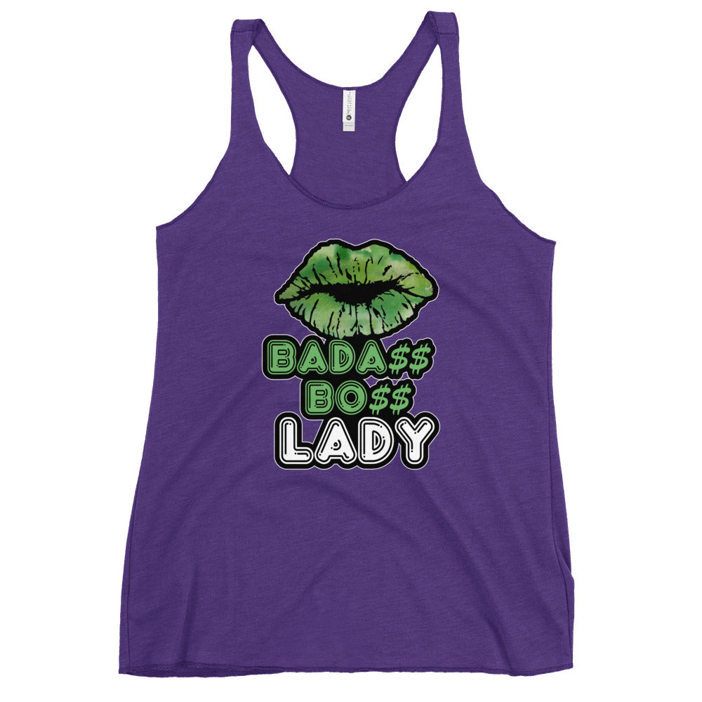 BADA$$ BOSS LADY Women's Racerback Tank - Fearless Confidence Coufeax™