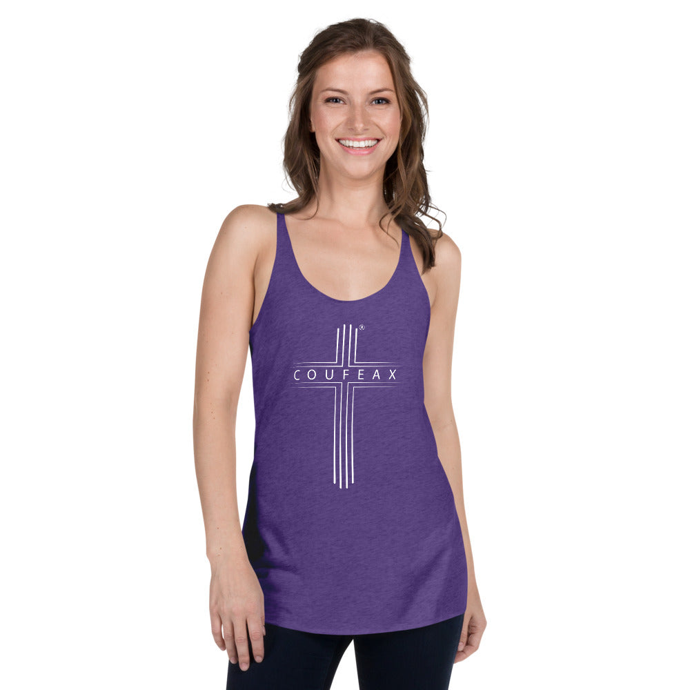 COUFEAX MINIMALIST CROSS Women's Racerback Tank - Fearless Confidence Coufeax™