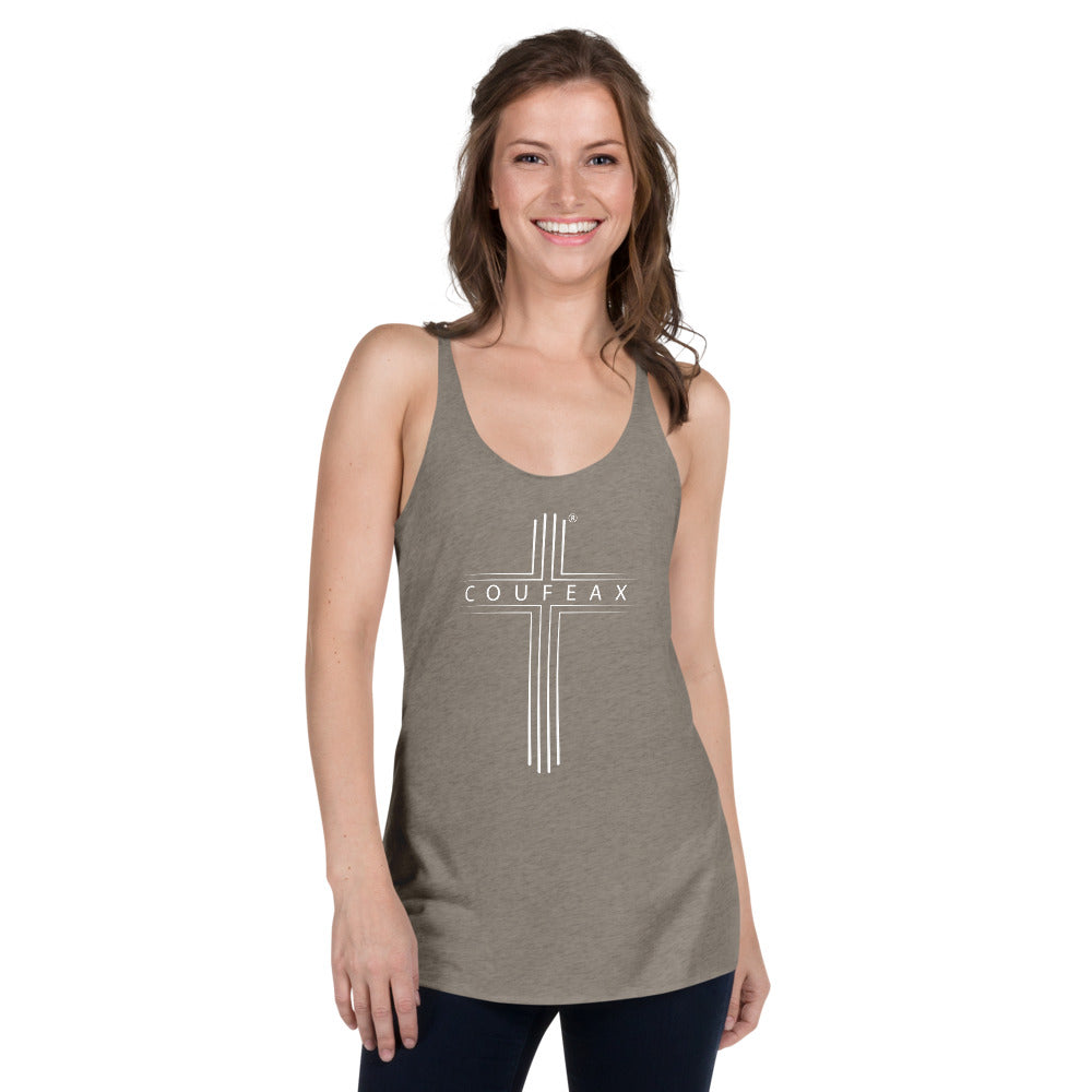 COUFEAX MINIMALIST CROSS Women's Racerback Tank - Fearless Confidence Coufeax™