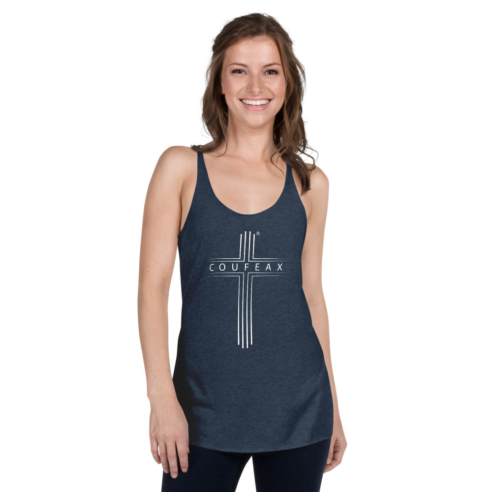 COUFEAX MINIMALIST CROSS Women's Racerback Tank - Fearless Confidence Coufeax™