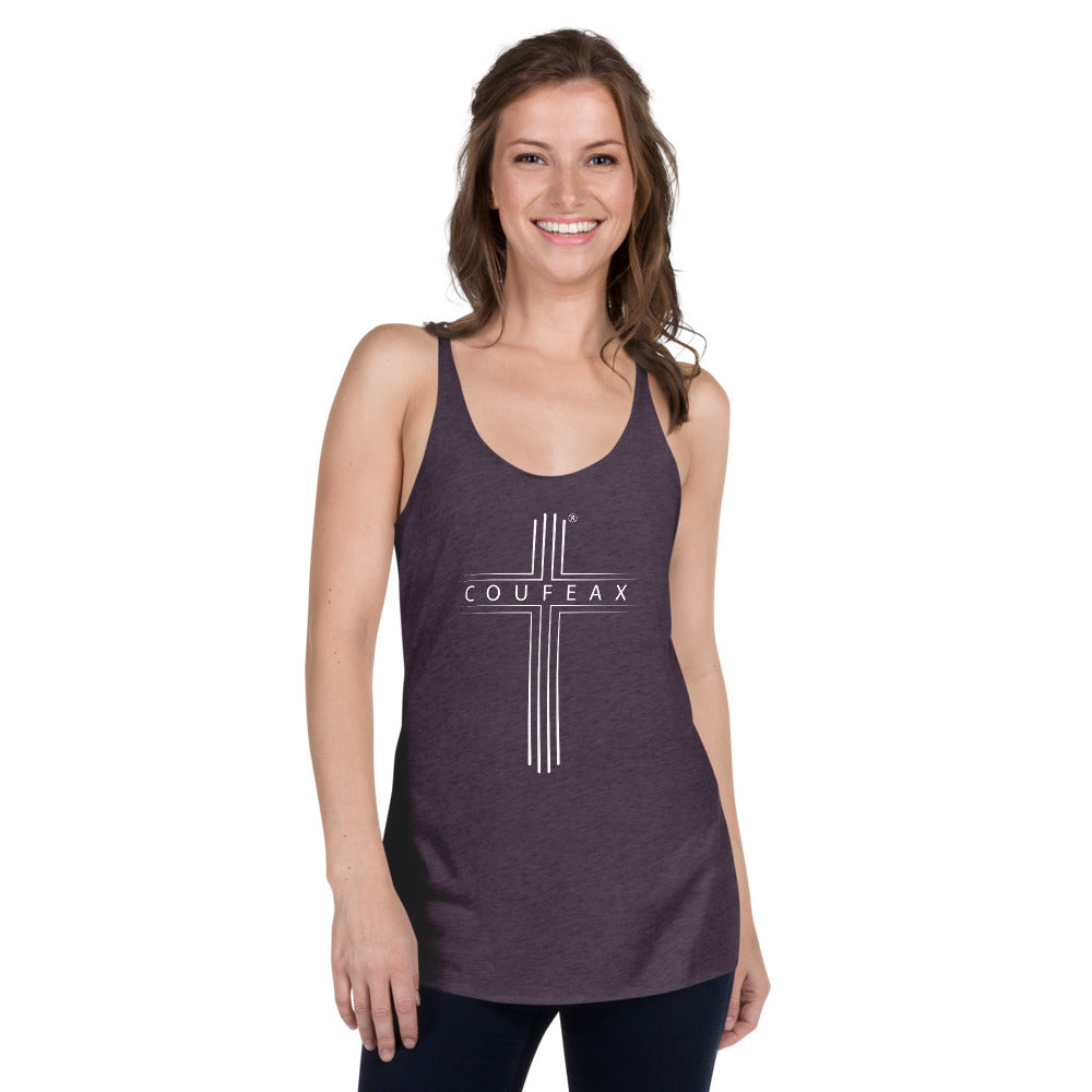 COUFEAX MINIMALIST CROSS Women's Racerback Tank - Fearless Confidence Coufeax™