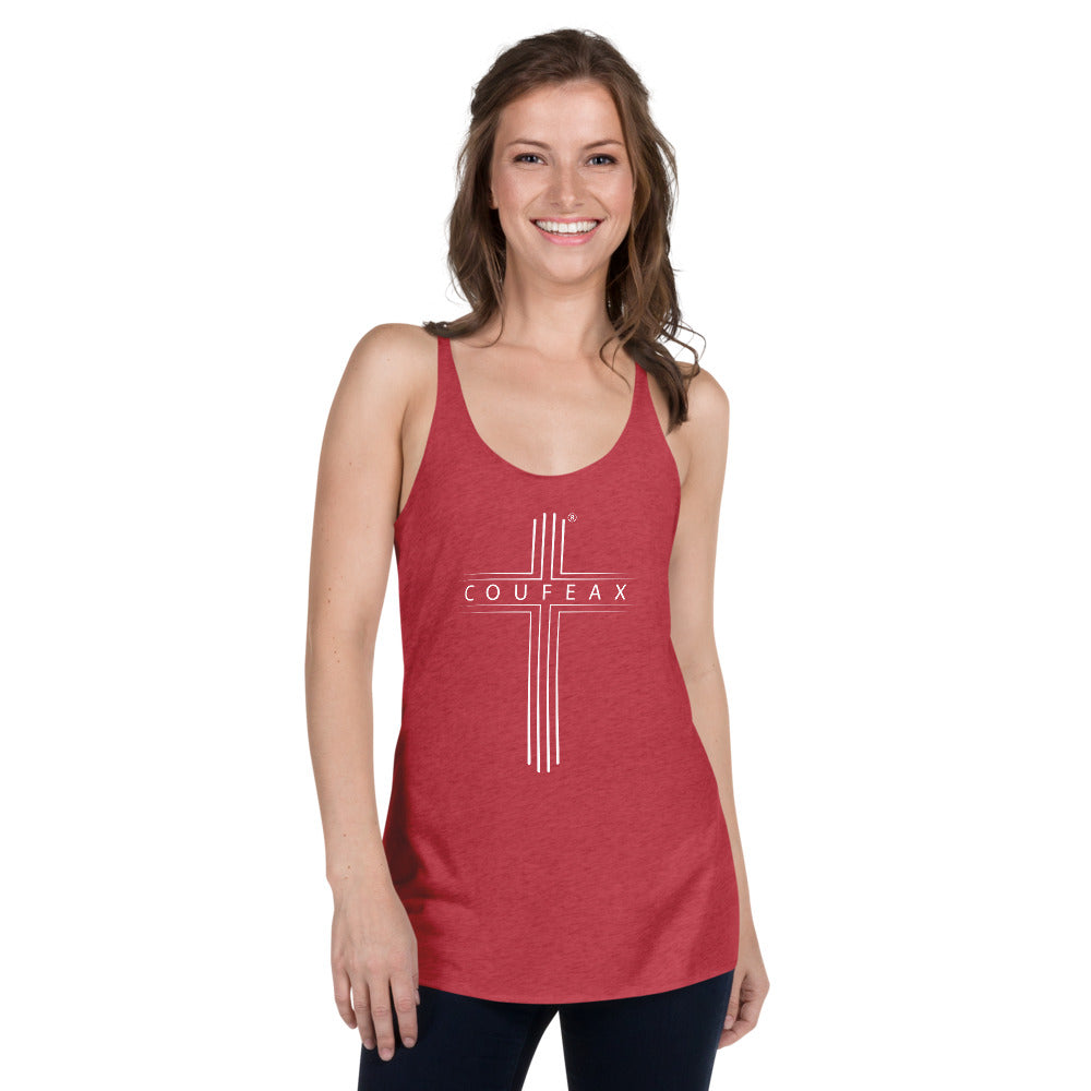 COUFEAX MINIMALIST CROSS Women's Racerback Tank - Fearless Confidence Coufeax™