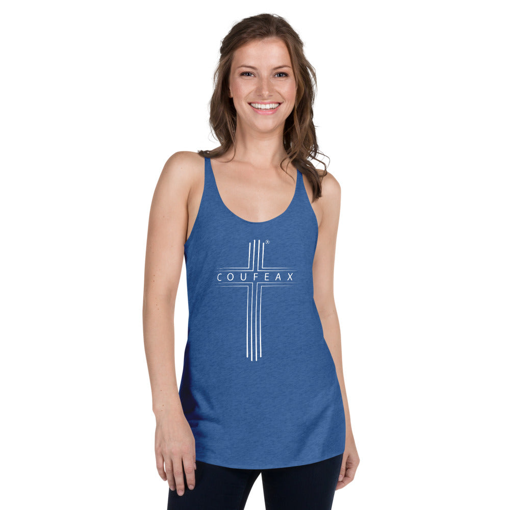 COUFEAX MINIMALIST CROSS Women's Racerback Tank - Fearless Confidence Coufeax™