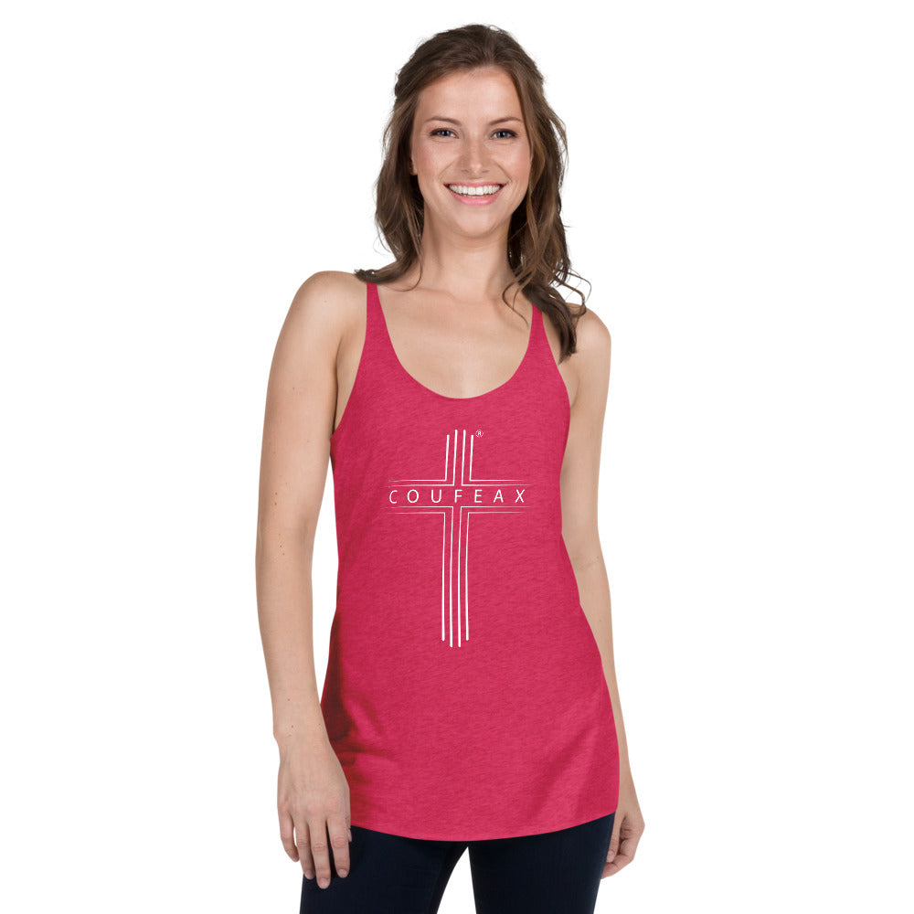 COUFEAX MINIMALIST CROSS Women's Racerback Tank - Fearless Confidence Coufeax™